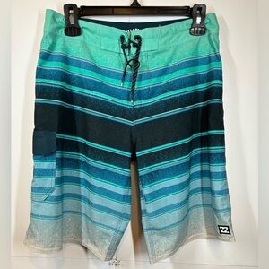 Billabong Mens Recycler All Day Pro Performance Board Shorts Teal Blue Size 28